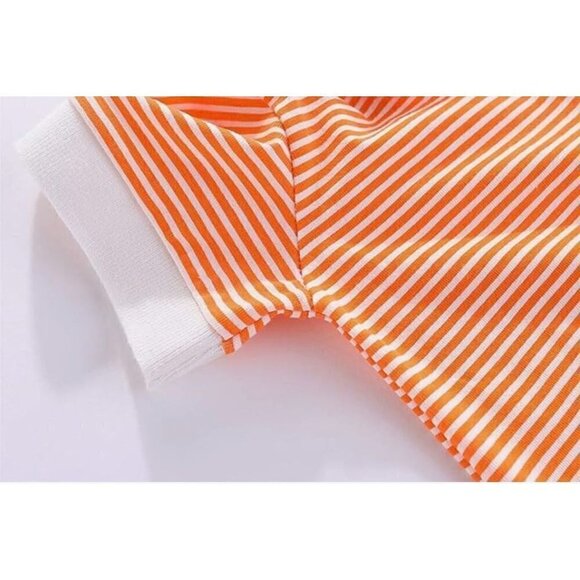 NWT Mud Kingdom Orange & White Stripe Polo Dress - Picture 11 of 12